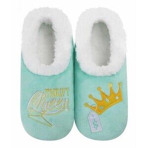 Snoozies Women’s Thrift Queen Slippers Small Mint Green Cozy Cabin Shoes